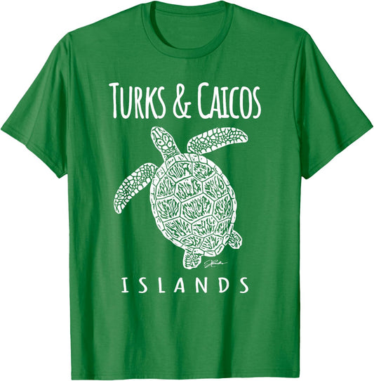 JCombs: Turks & Caicos Islands, Sea Turtle, Beach Women Kids T-Shirt - T-Shirt | Irish Green