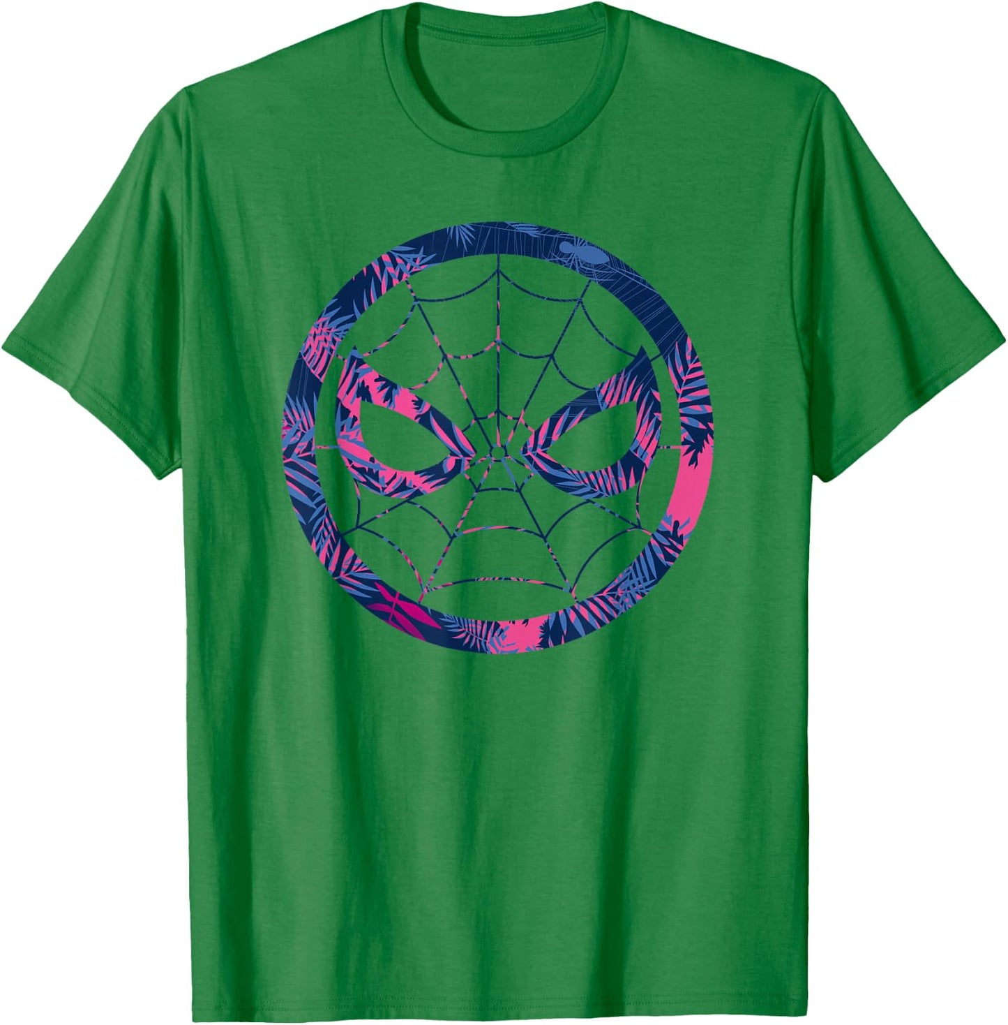 Marvel Spider-Man Mask Tropical Print T-Shirt - T-Shirt | Irish Green