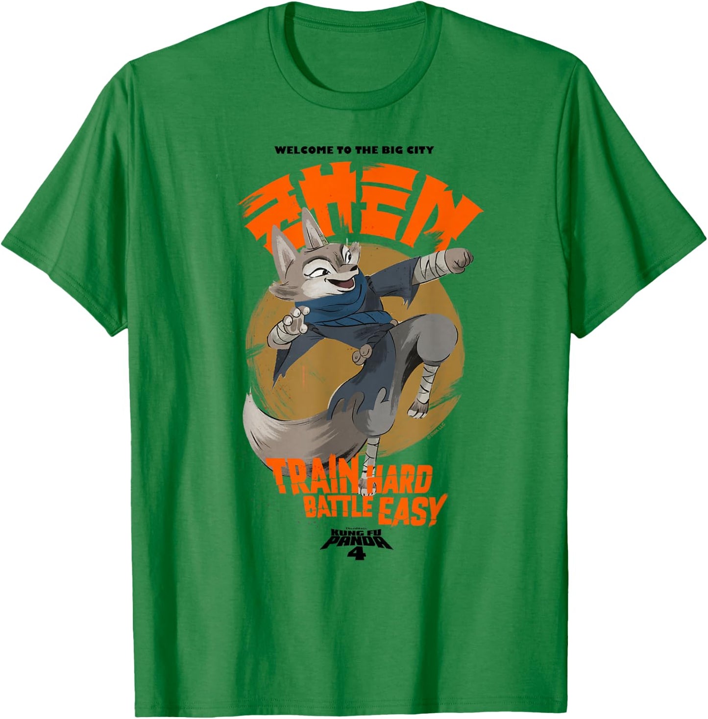 Kung Fu Panda 4 Welcome To The Big City Zhen Vintage Shot T-Shirt - T-Shirt | Irish Green