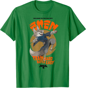 Kung Fu Panda 4 Welcome To The Big City Zhen Vintage Shot T-Shirt - T-Shirt | Irish Green