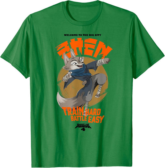 Kung Fu Panda 4 Welcome To The Big City Zhen Vintage Shot T-Shirt - T-Shirt | Irish Green