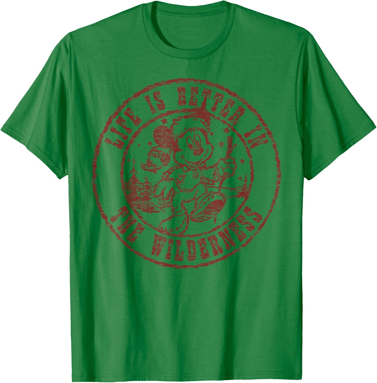 Disney Mickey and Friends Life is Better in The Wilderness Small T-Shirt - T-Shirt | Irish Green