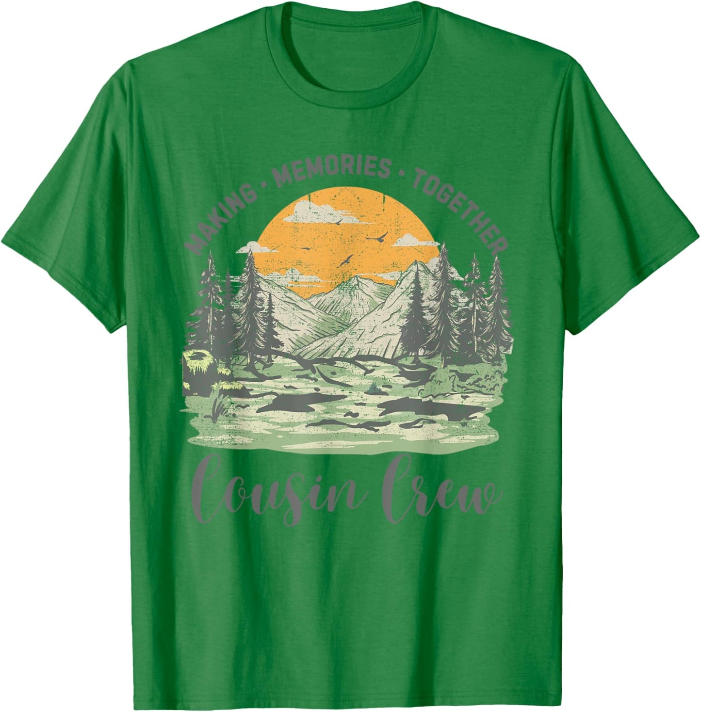 Cousin Crew Adventure Family Camping Vacation 2024 Men Women T-Shirt - T-Shirt | Irish Green