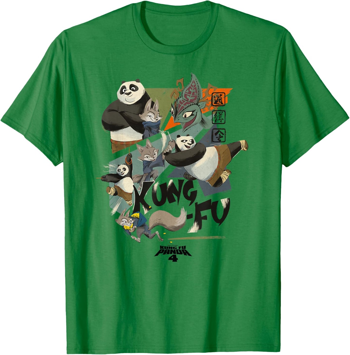 Kung Fu Panda 4 Po & Zhen VS Chameleon Action Panels T-Shirt - T-Shirt | Irish Green