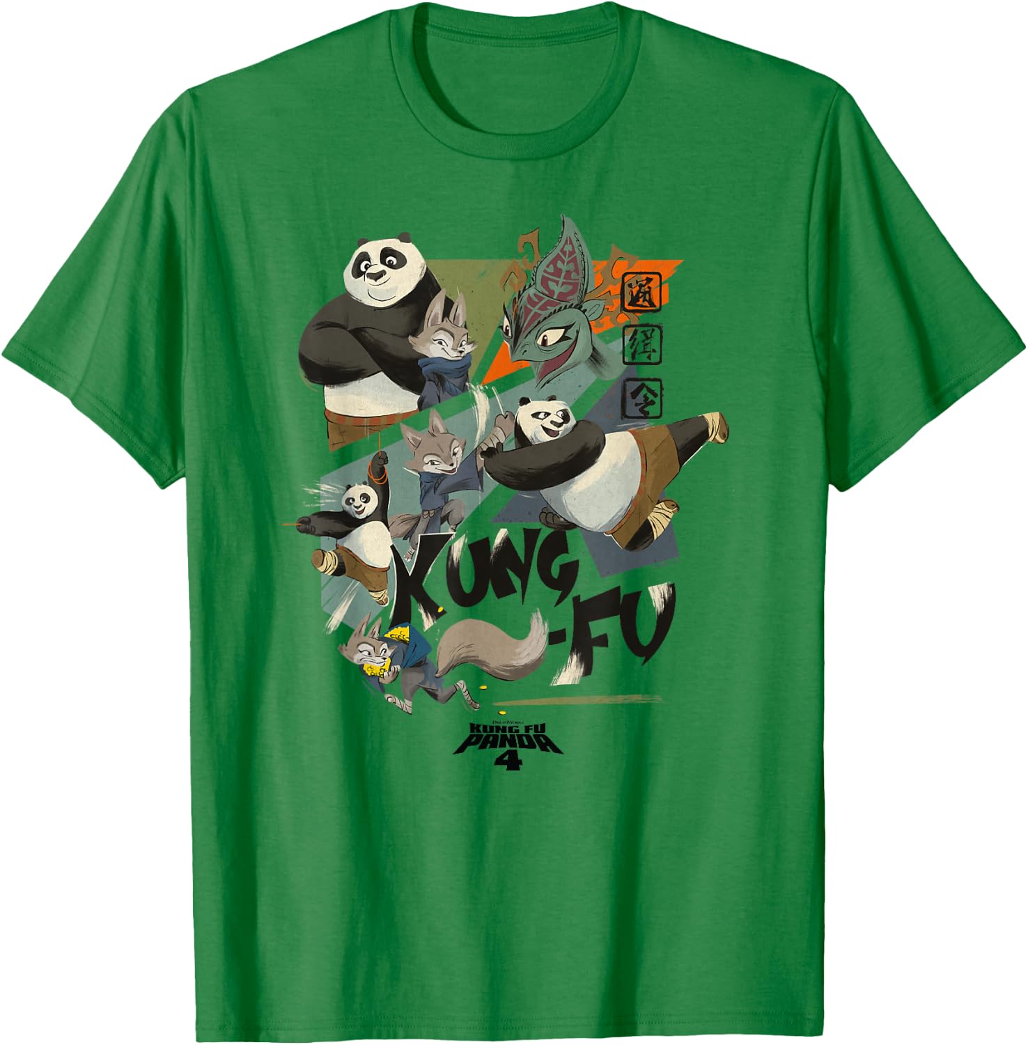 Kung Fu Panda 4 Po & Zhen VS Chameleon Action Panels T-Shirt - T-Shirt | Irish Green
