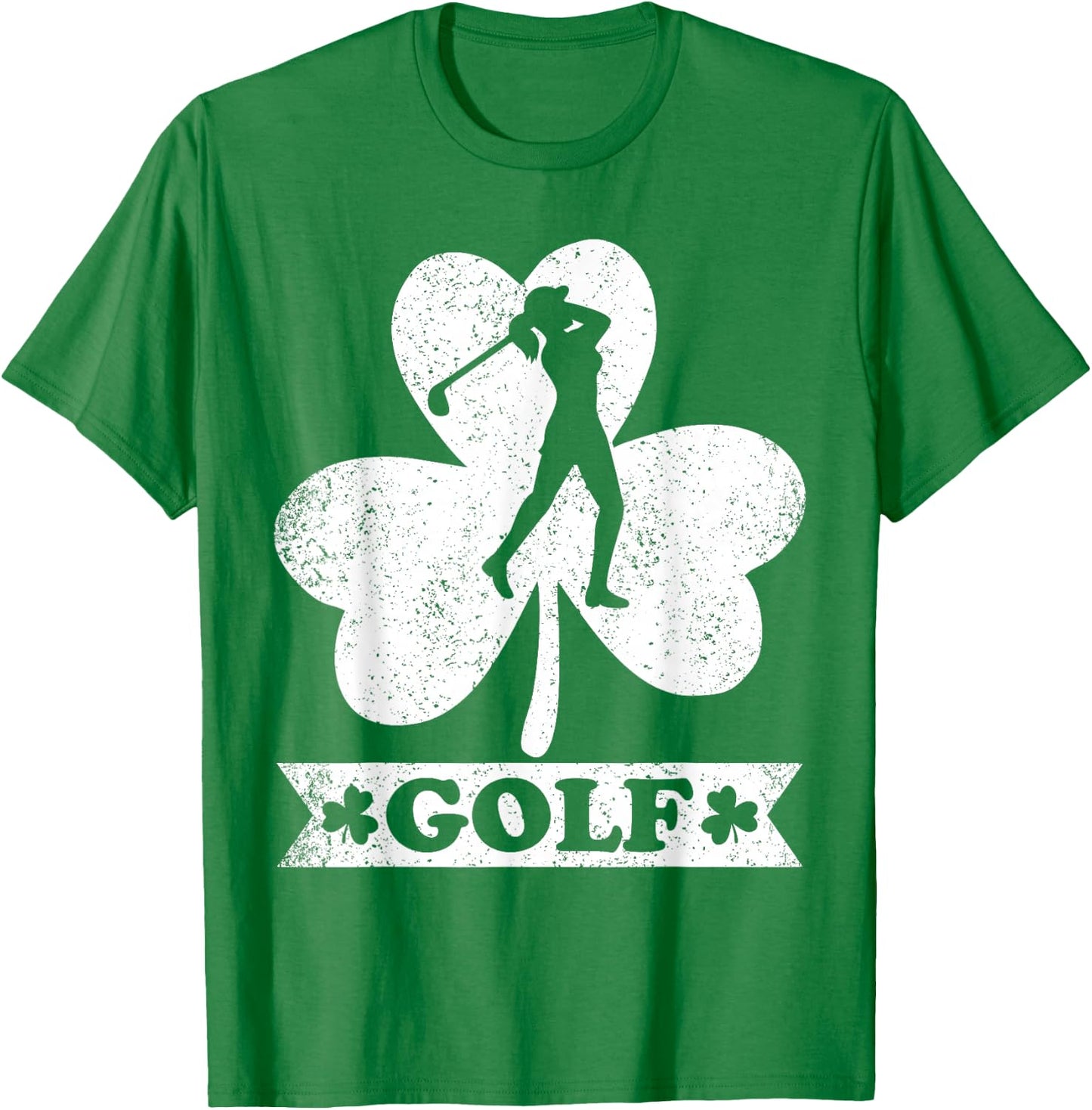 Lucky Shamrock Golfer Golf St. Patrick's Day T-Shirt - T-Shirt | Irish Green