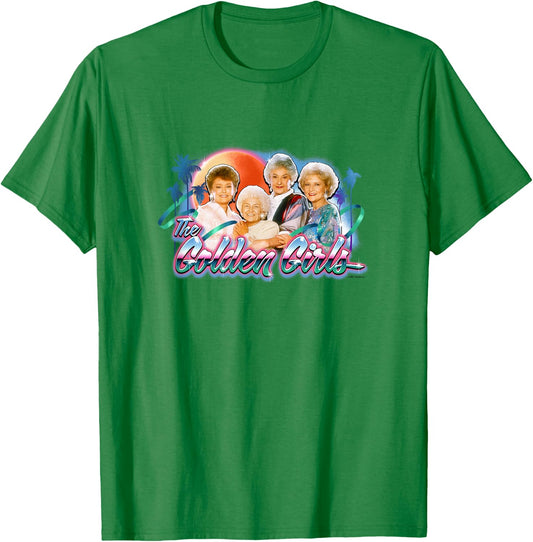 The Golden Girls Iconic Queens Retro Tropical vibes Poster T-Shirt - T-Shirt | Irish Green