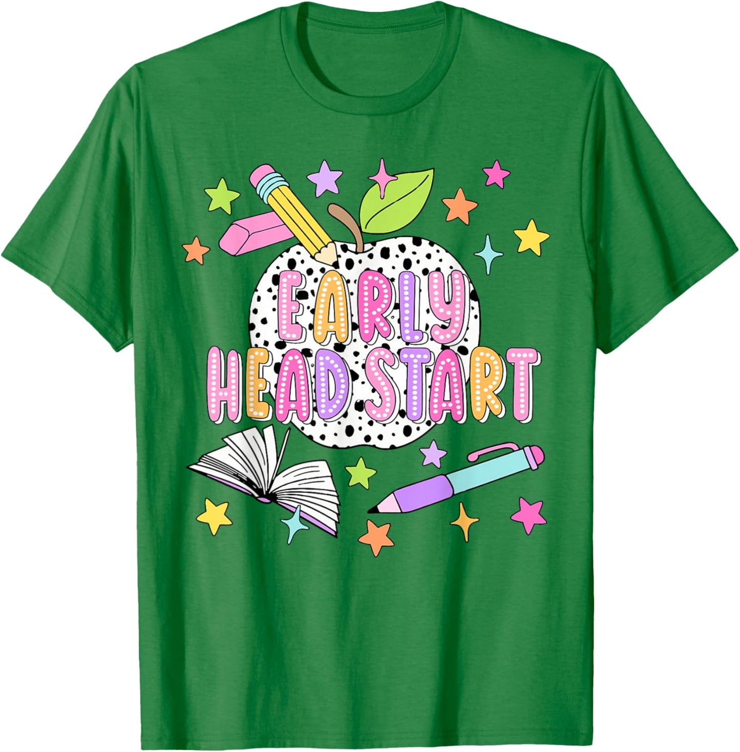 Dalmatian Dots Early Head Start Back To School Teacher Kids T-Shirt - T-Shirt | Irish Green