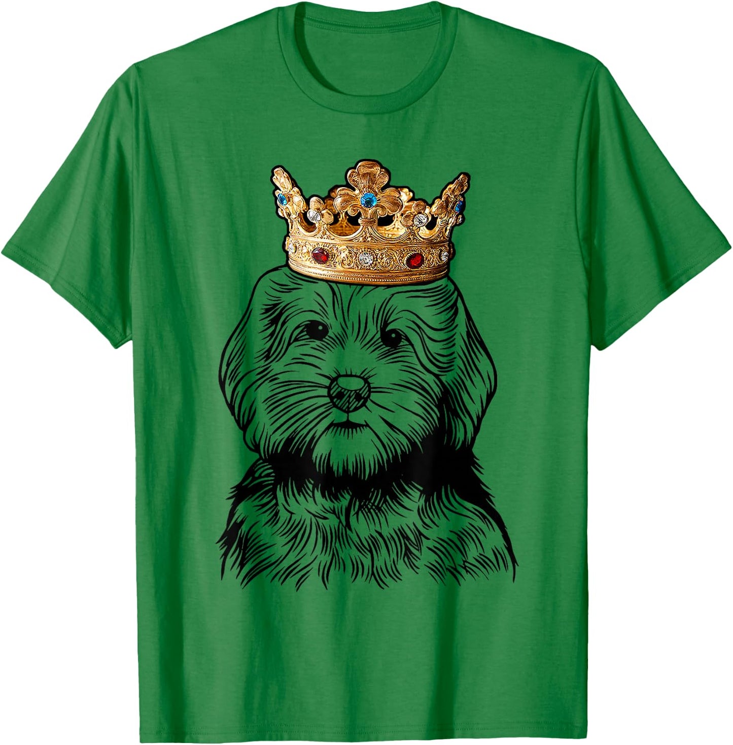 Goldendoodle Dog Wearing Crown T-Shirt - T-Shirt | Irish Green