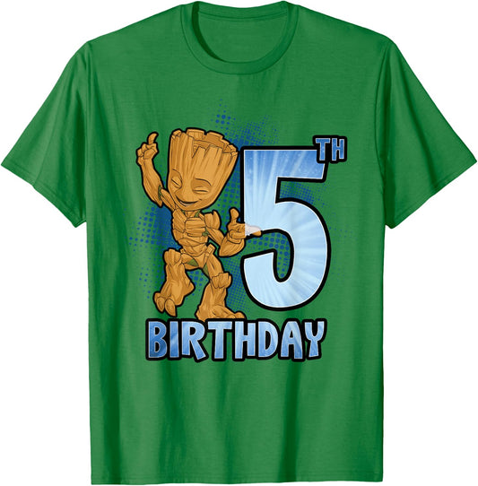 Marvel Guardians of The Galaxy Baby Groot 5th Birthday T-Shirt - T-Shirt | Irish Green