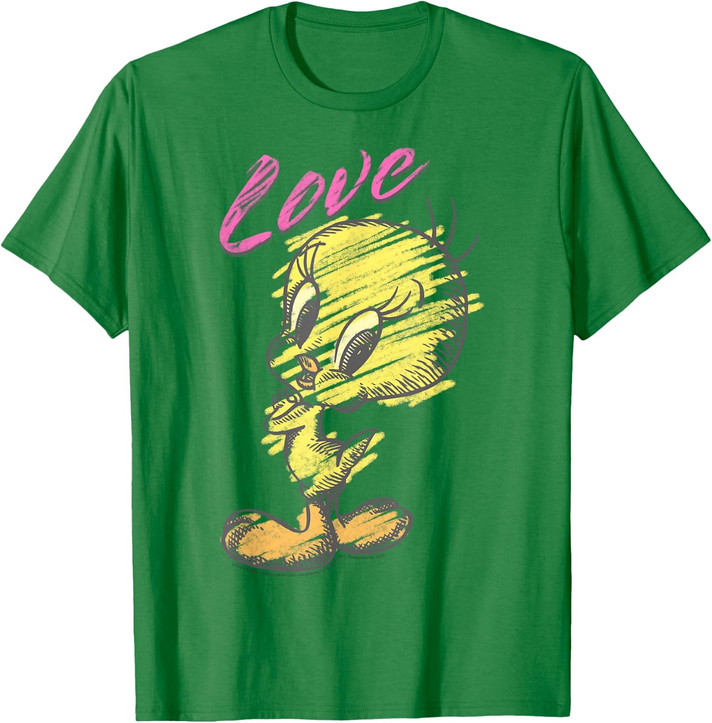 Looney Tunes Tweety Bird Love Sketch T-Shirt - T-Shirt | Irish Green