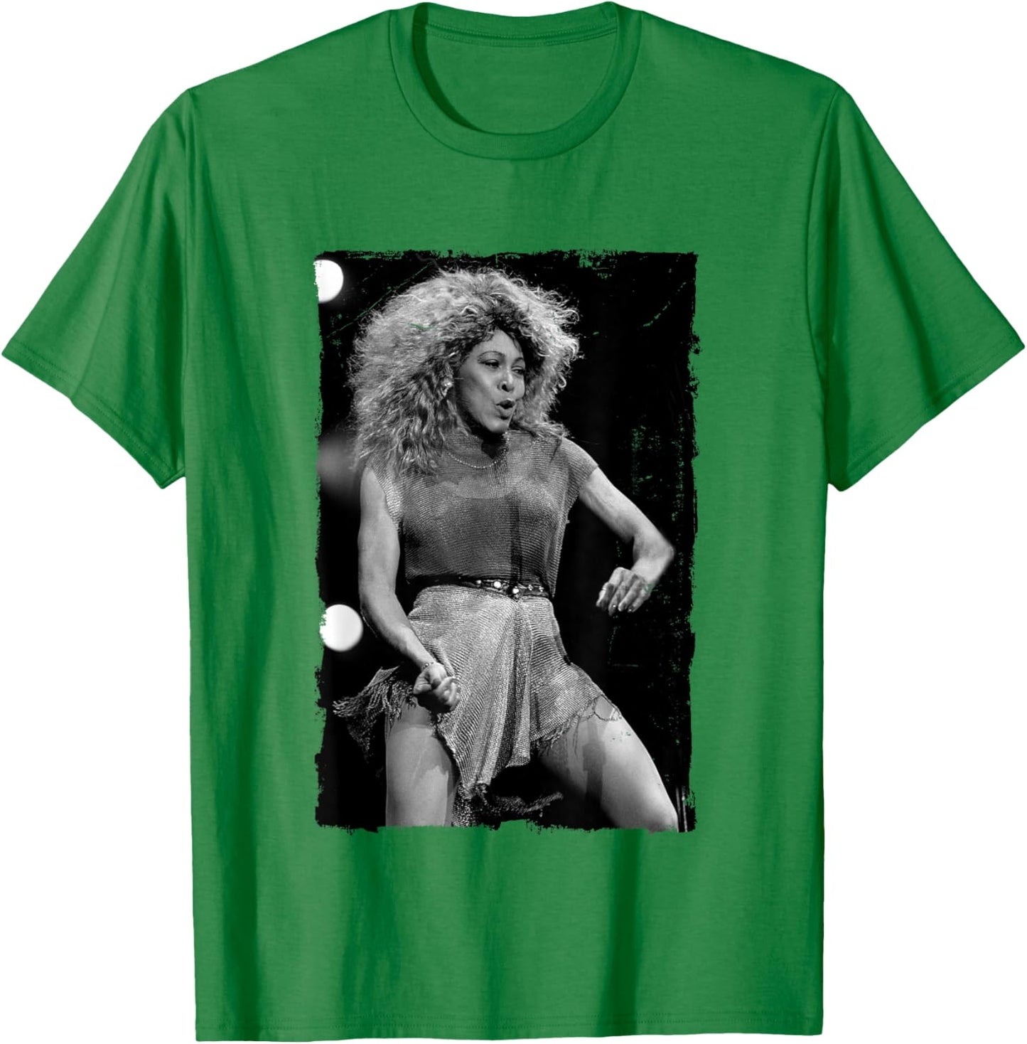 Tina Turner Live On Stage Distress Edge by Stephen Wright T-Shirt - T-Shirt | Irish Green