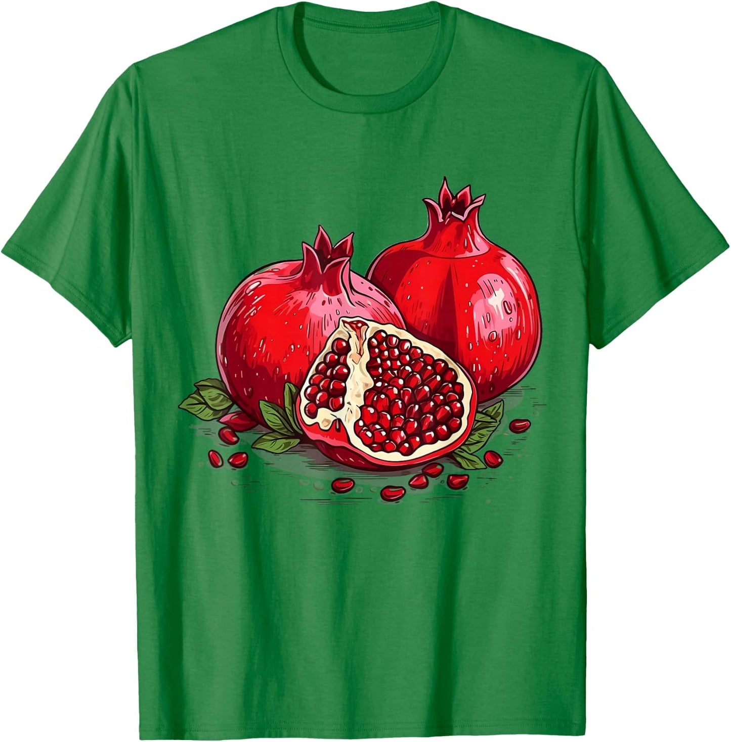 Retro Style Pomegranate T-Shirt - T-Shirt | Irish Green