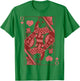 Queen of Hearts Classic Card Game Icon Valentine Graphic T-Shirt - T-Shirt | Irish Green