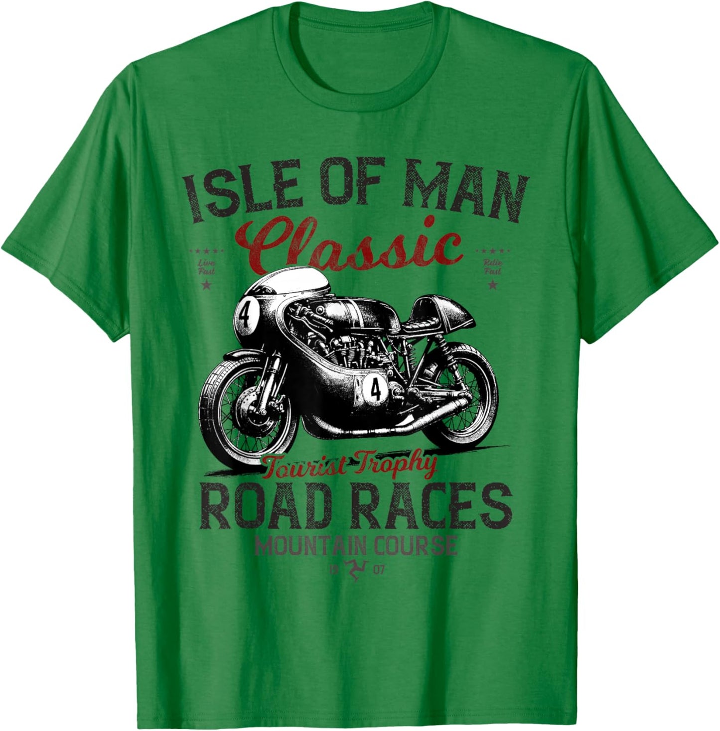 Retro Isle of Man TT Races Vintage Motorbike Race T-Shirt - T-Shirt | Irish Green