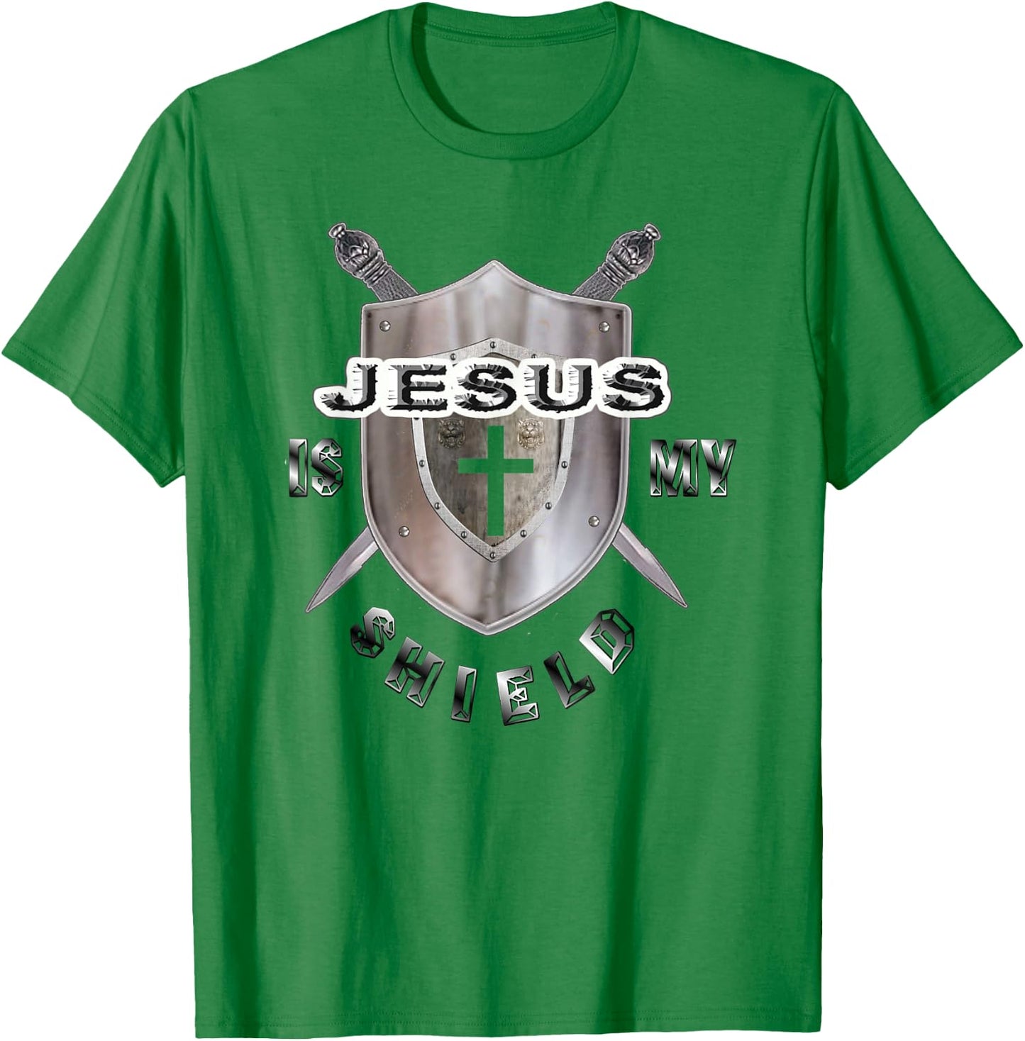 Awesome JESUS IS MY SHIELD T-Shirt - T-Shirt | Irish Green
