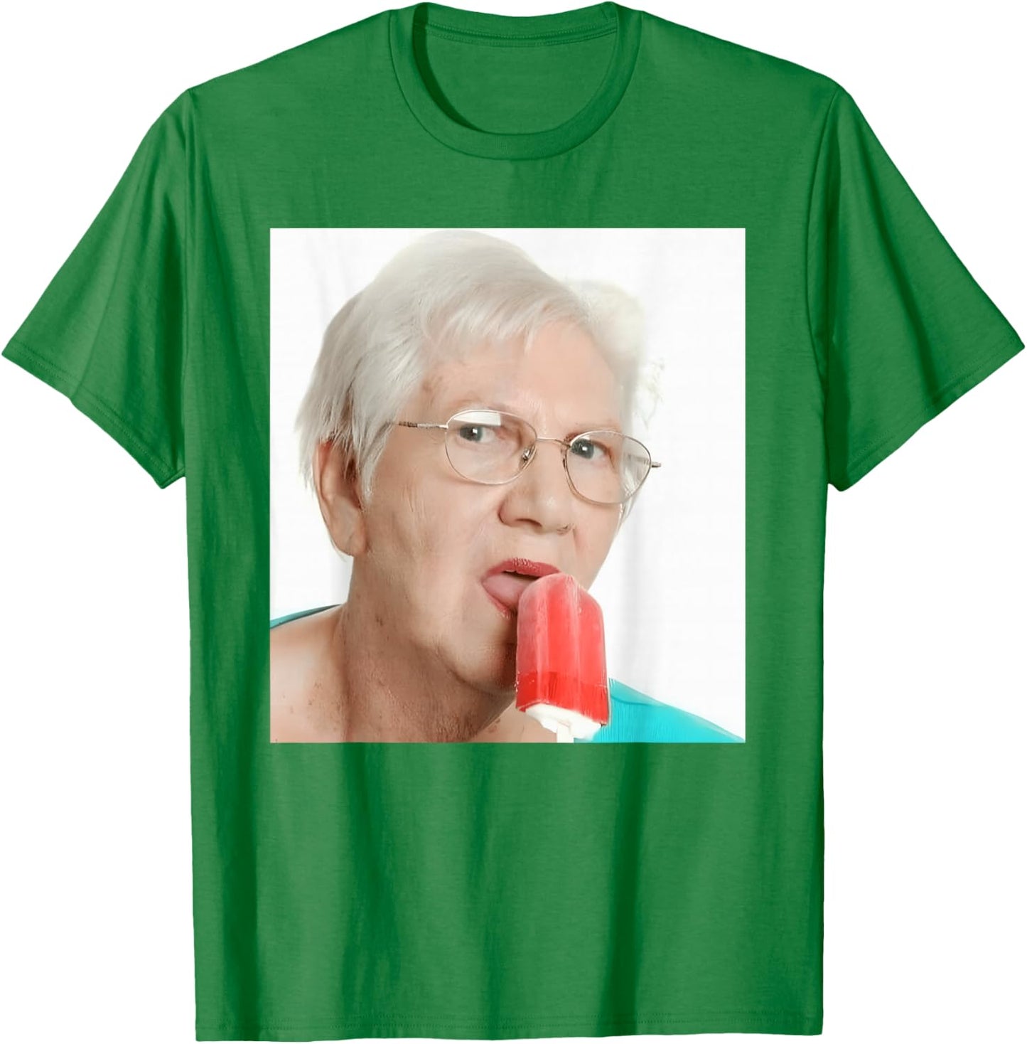 Grandma Just Lick It. Grandma Licks Ice Cream Meme Ice Lovers Summer T-Shirt - T-Shirt | Irish Green