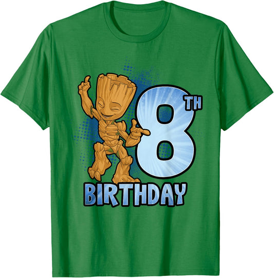 Marvel Guardians of The Galaxy Baby Groot 8th Birthday T-Shirt - T-Shirt | Irish Green