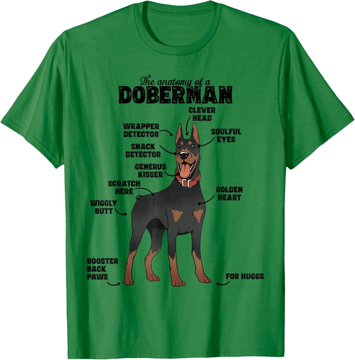The Hilarious Anatomy of a Doberman T-Shirt - T-Shirt | Irish Green