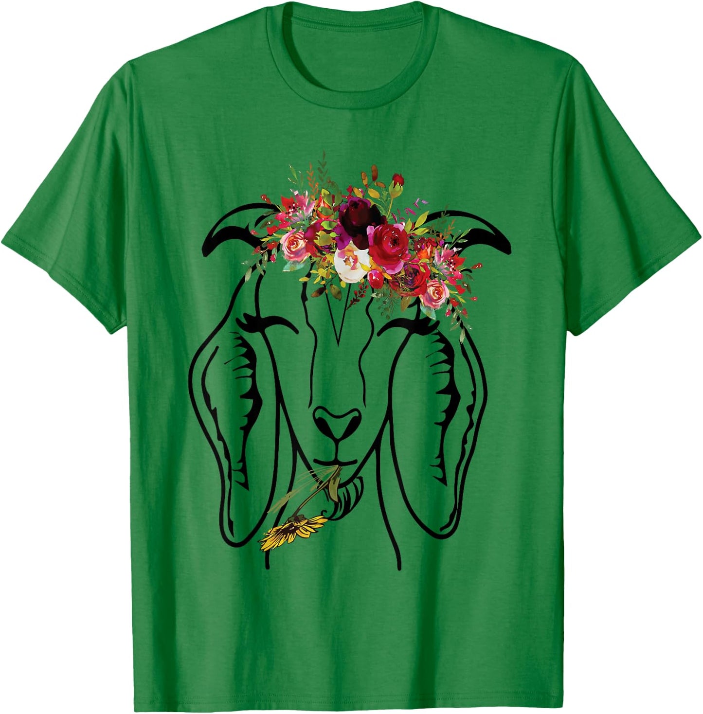 Goats Floral Bandana Headband - Farm Animal Goat Graphics T-Shirt - T-Shirt | Irish Green