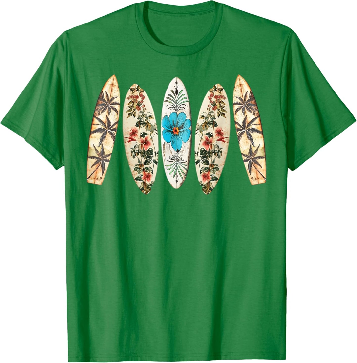 Surfing Surfboard Vintage Retro Surfboarder Beach Surfing T-Shirt - T-Shirt | Irish Green