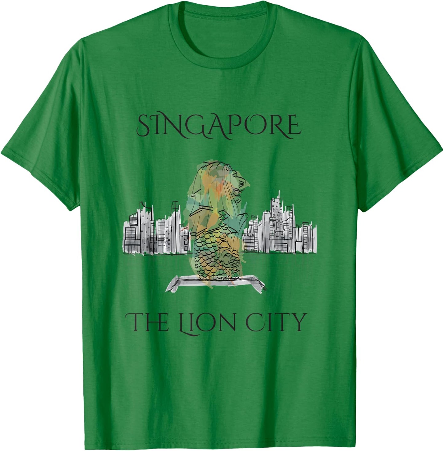 Singapore, The Lion City Singaporean Gift T-Shirt - T-Shirt | Irish Green