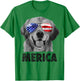 Golden Retriever 4th of July Merica American Flag Sunglasses T-Shirt - T-Shirt | Irish Green