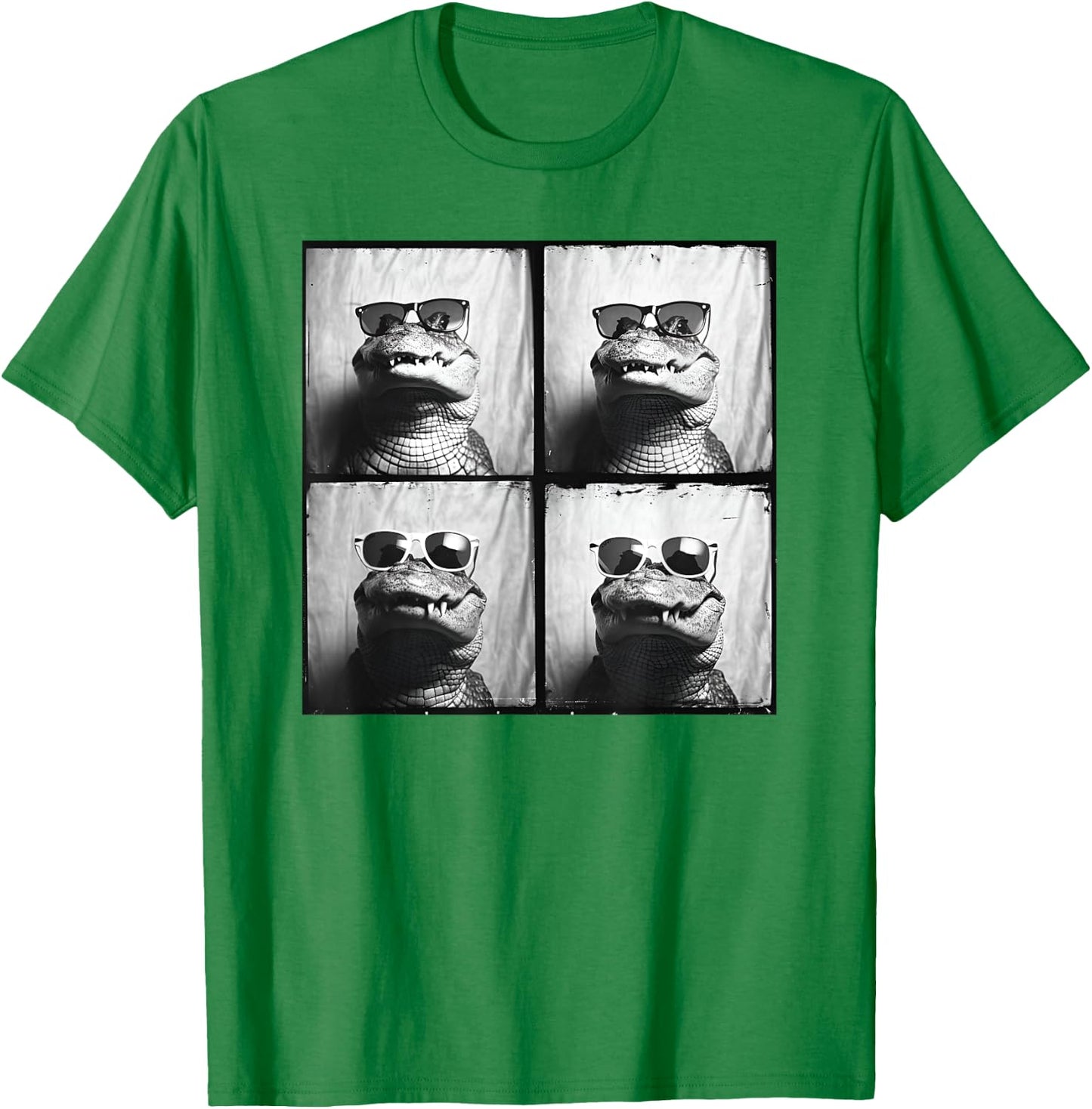 Crocodile Wearing Sunglasses Quirky Alligator Funny Animal T-Shirt - T-Shirt | Irish Green