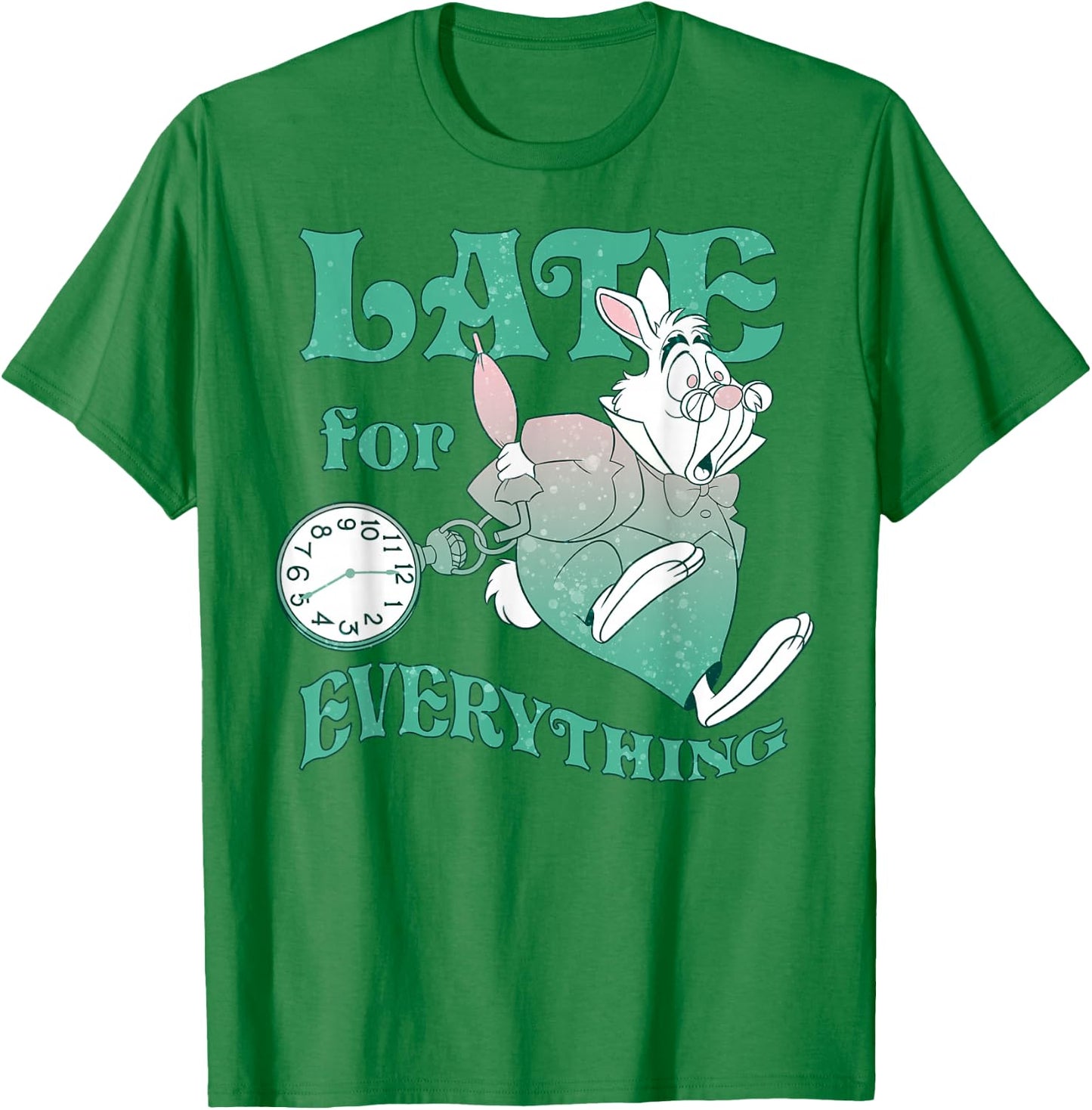 Disney Alice In Wonderland Late For Everything T-Shirt - T-Shirt | Irish Green