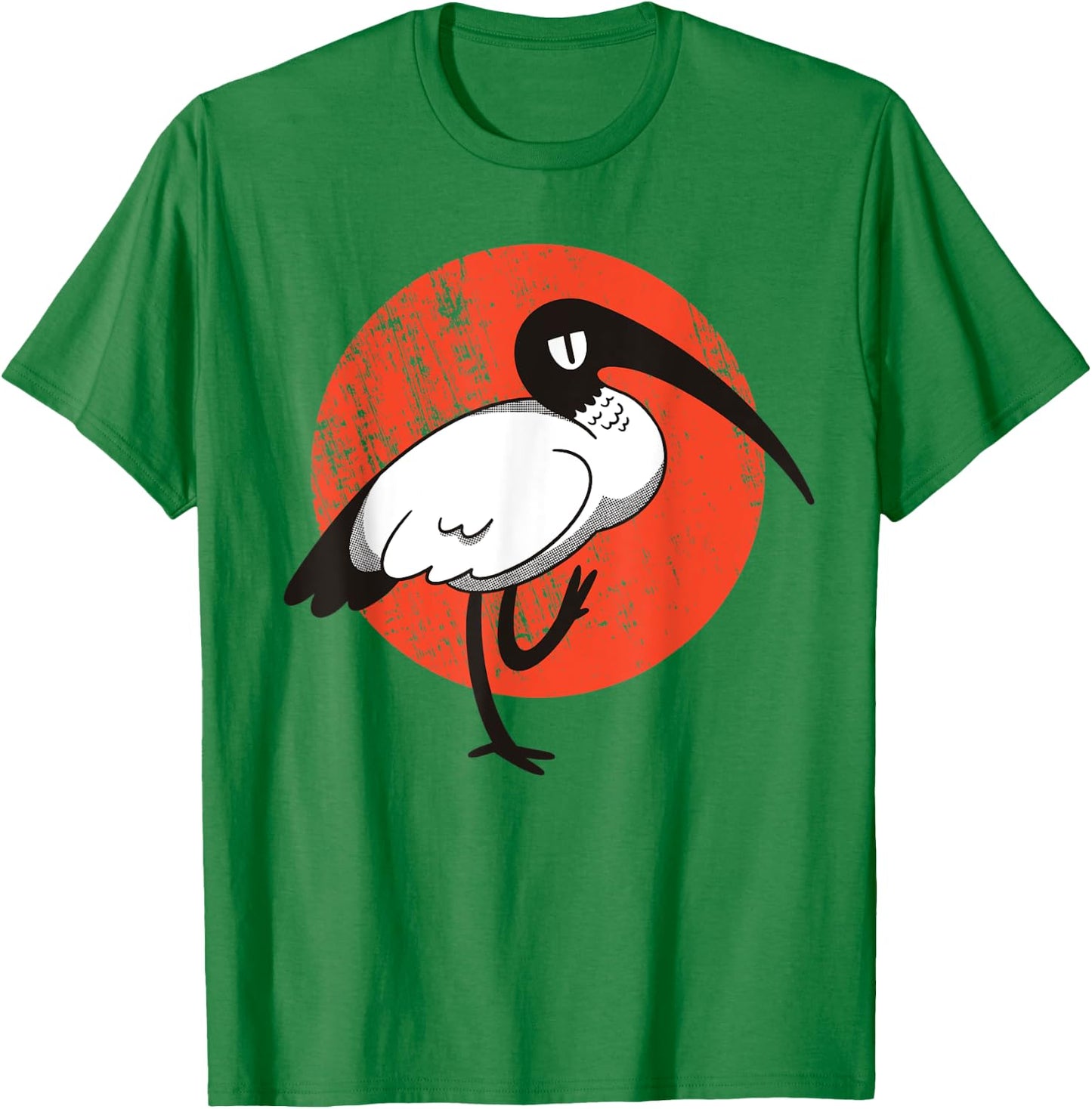White Ibis Bird T-Shirt - T-Shirt | Irish Green