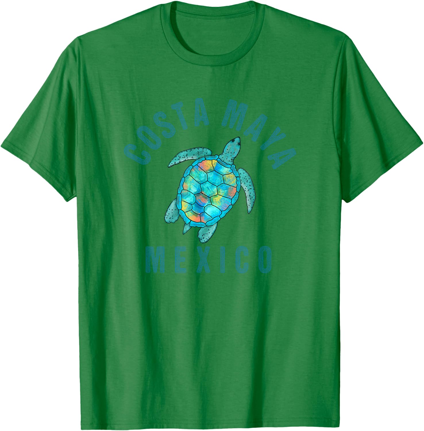 Costa Maya Beach Design / Turtle Illustration Gift Men Women Girls Kids T-Shirt - T-Shirt | Irish Green