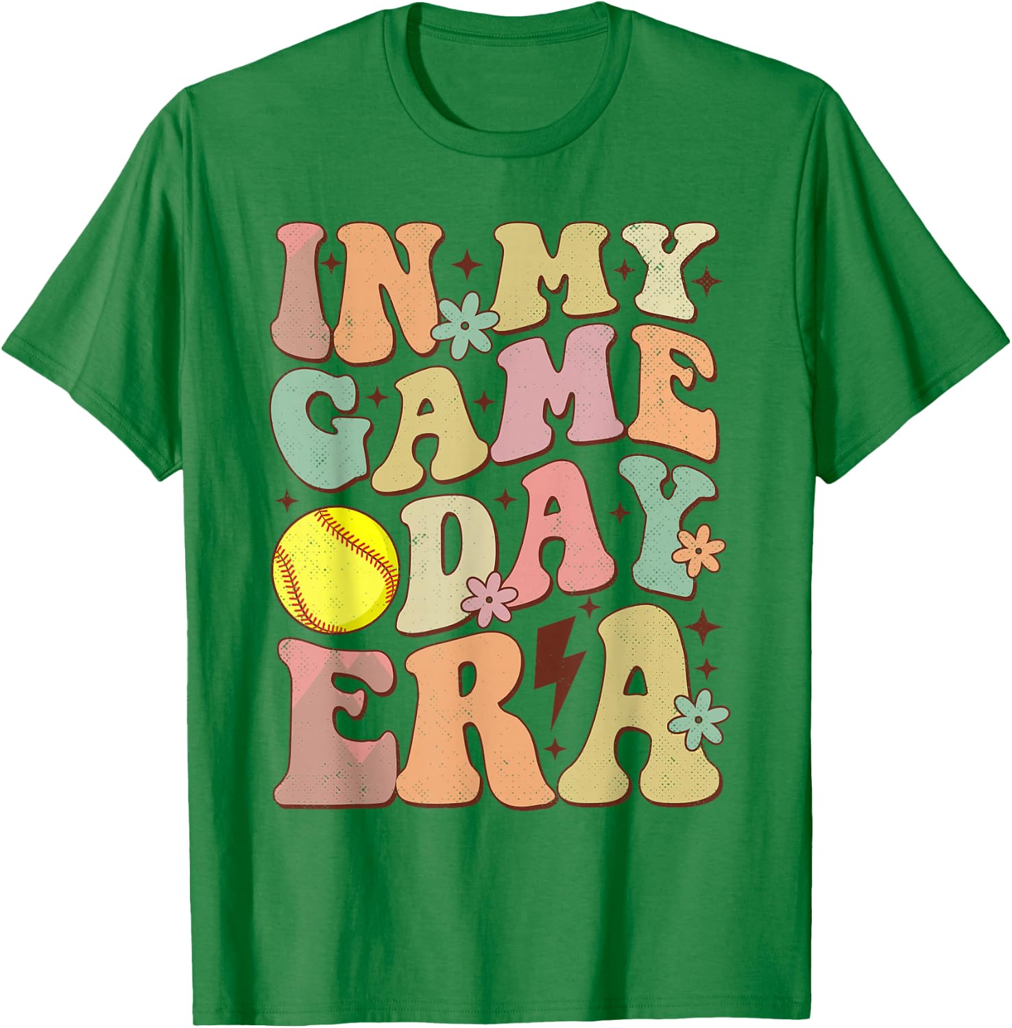 Groovy In My Game Day Era Softball Game Day Vibes Women Girl T-Shirt - T-Shirt | Irish Green