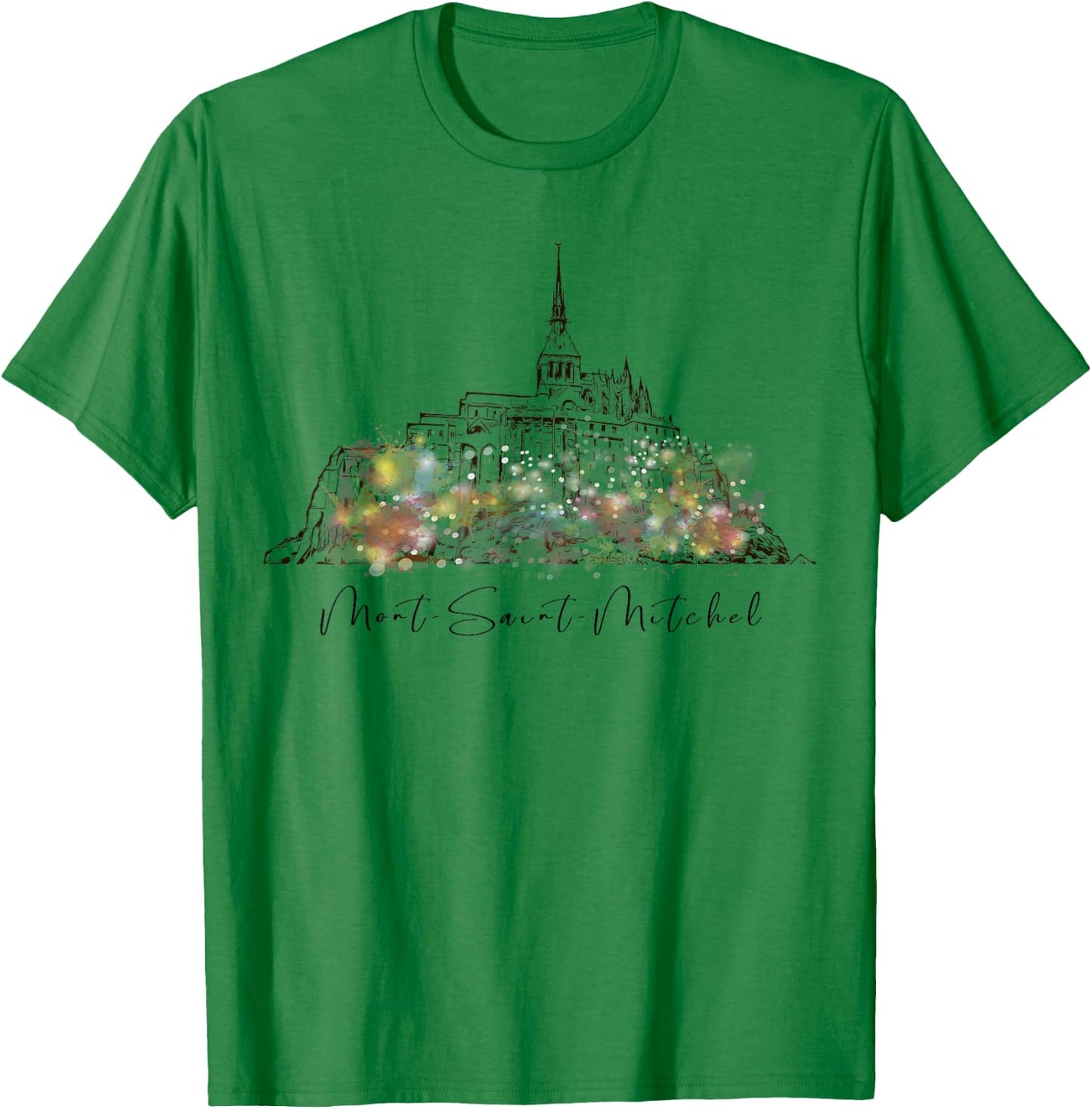 France Normandy Mont Saint Michel Europe French Vacation T-Shirt - T-Shirt | Irish Green
