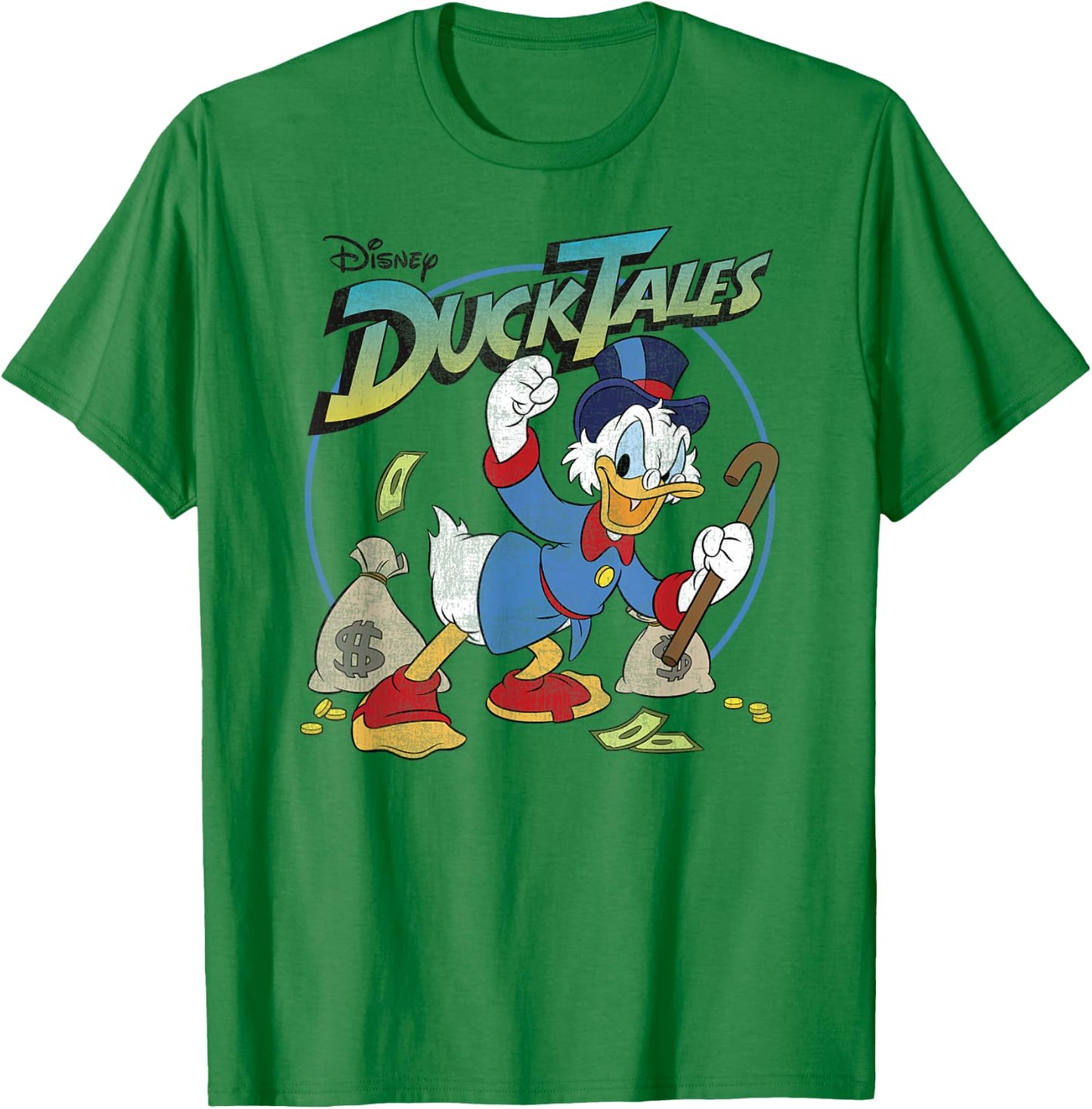 Disney DuckTales Scrooge McDuck With Money Bags Logo T-Shirt - T-Shirt | Irish Green