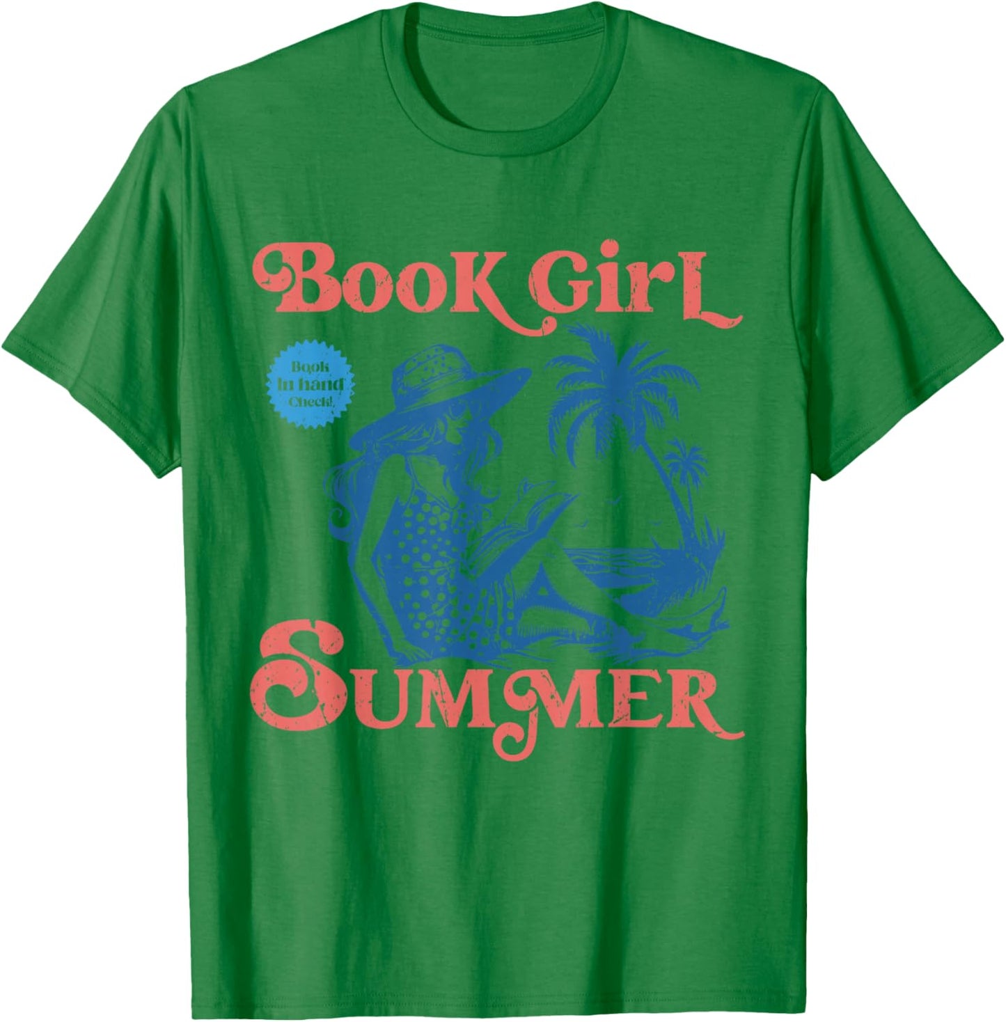 Girl Reading Book Summer Funny Beach Vacation For Book Lover T-Shirt - T-Shirt | Irish Green