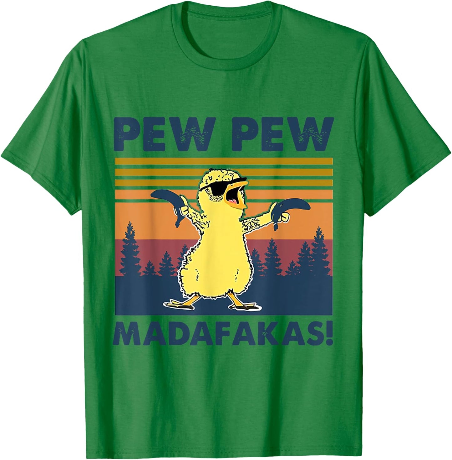 Pew Pew Madafakas Chicken Pew Pew Banana Funny T-Shirt - T-Shirt | Irish Green