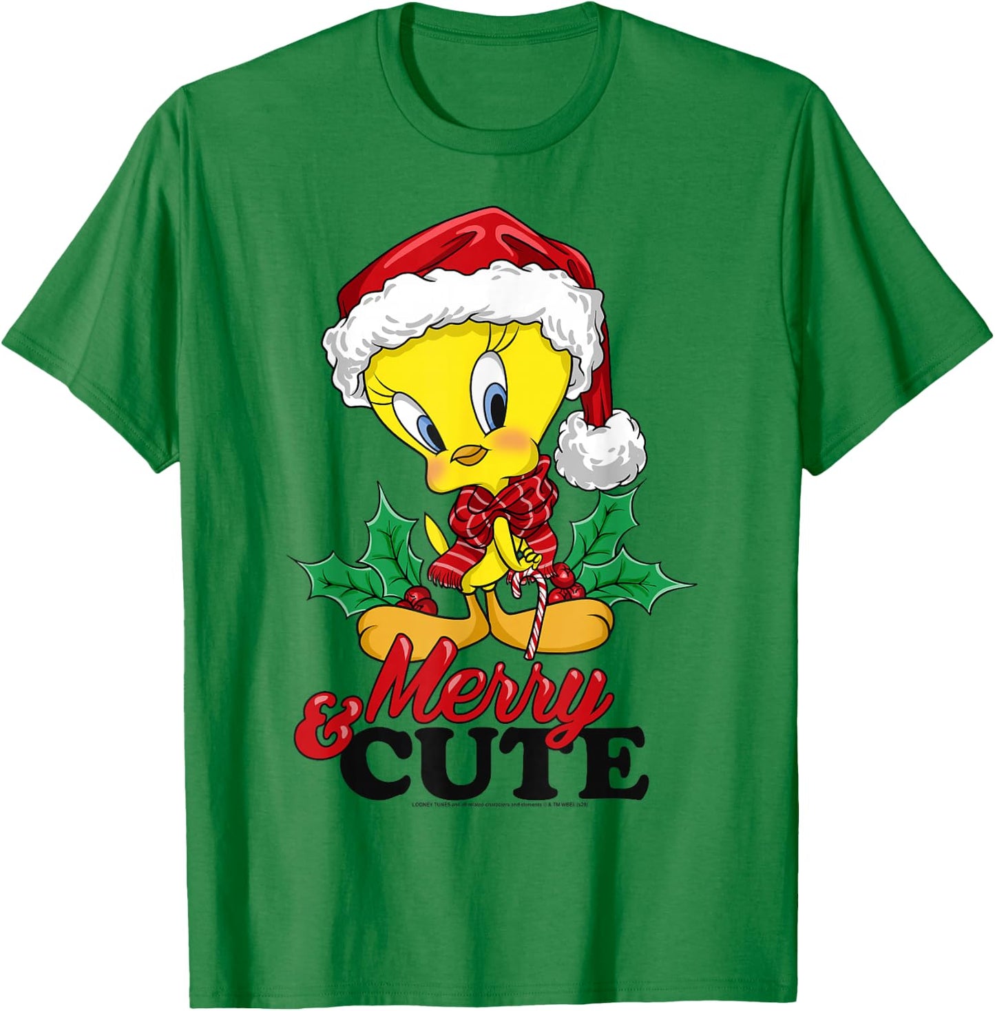 Looney Tunes Christmas Tweety Bird Merry & Cute T-Shirt - T-Shirt | Irish Green