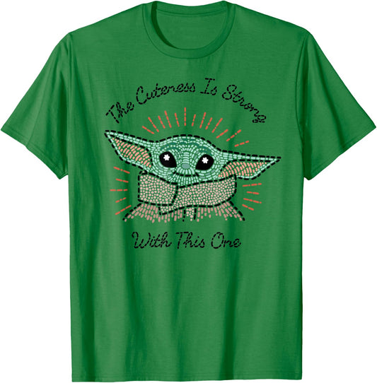 Star Wars The Mandalorian The Child Cuteness Is Strong T-Shirt - T-Shirt | Irish Green