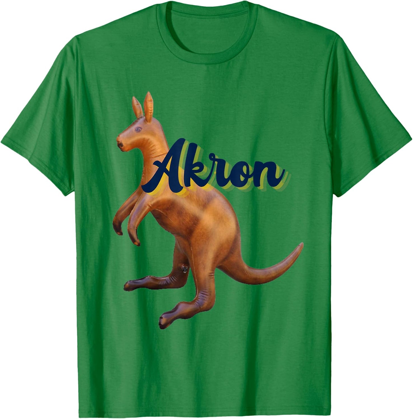 Akron Kangaroo Fun Retro Zips T-Shirt - T-Shirt | Irish Green
