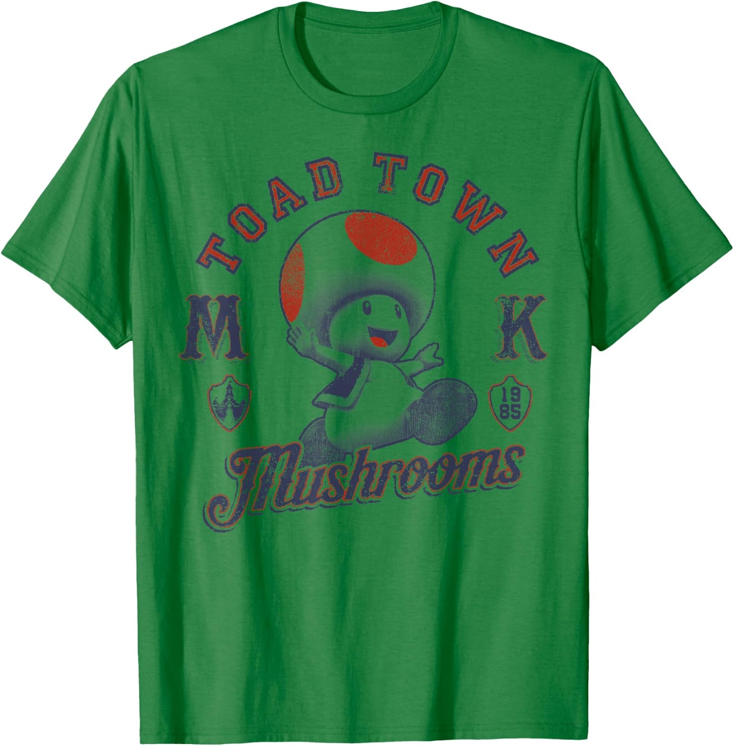 Super Mario Toad Town Mushrooms T-Shirt - T-Shirt | Irish Green