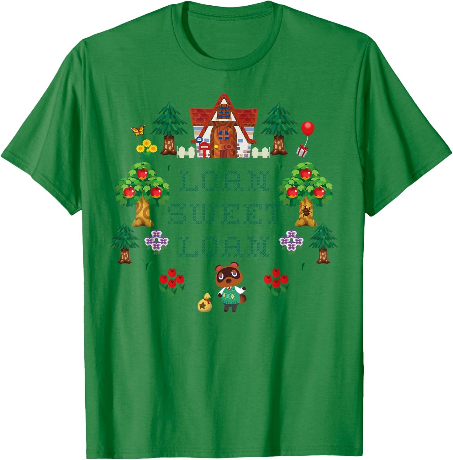 Animal Crossing Loan Sweet Loan Traditional Stitch Logo T-Shirt - T-Shirt | Irish Green