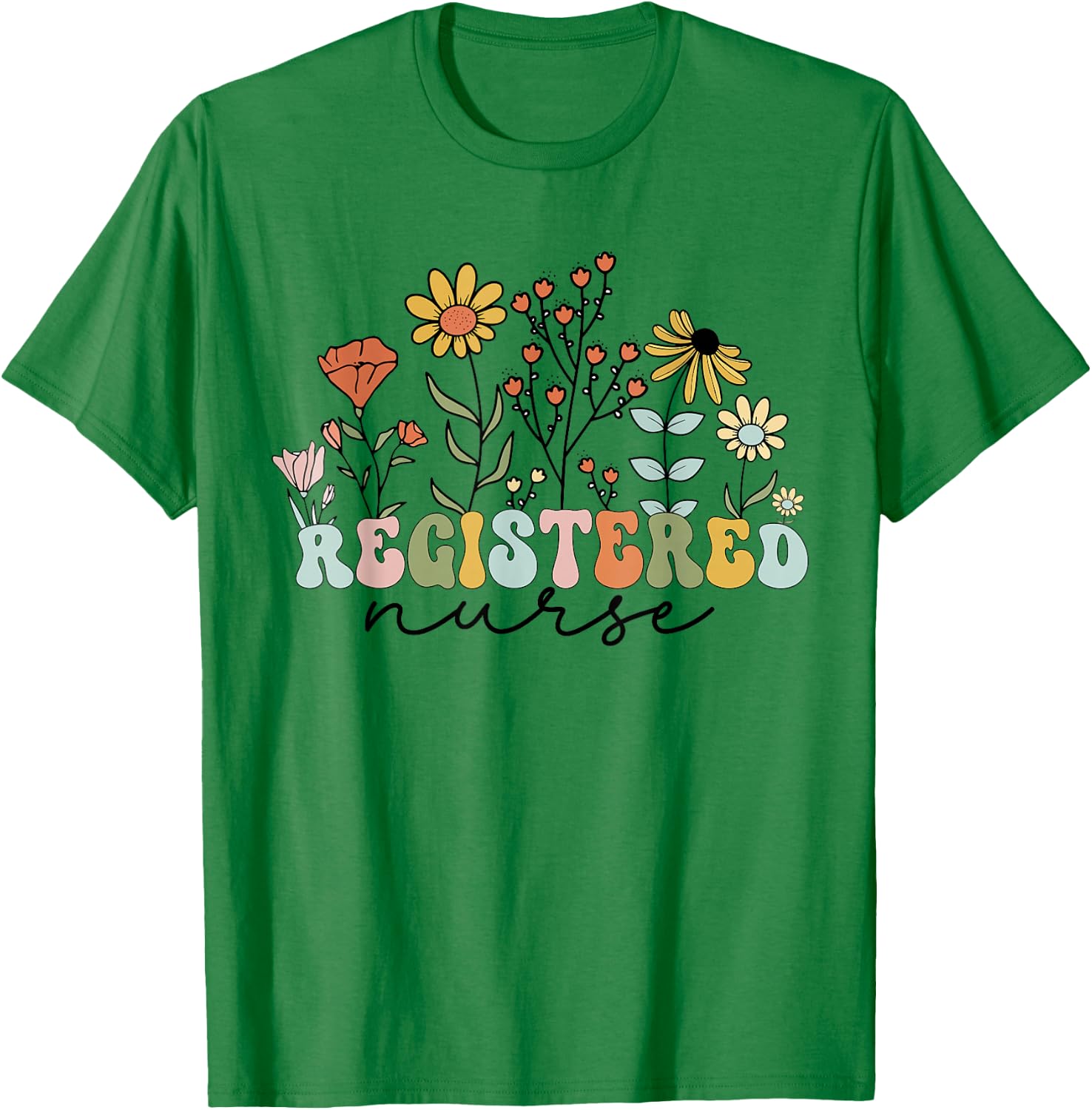 RN Vintage floral Registered Nurse Nursin School Women T-Shirt - T-Shirt | Irish Green