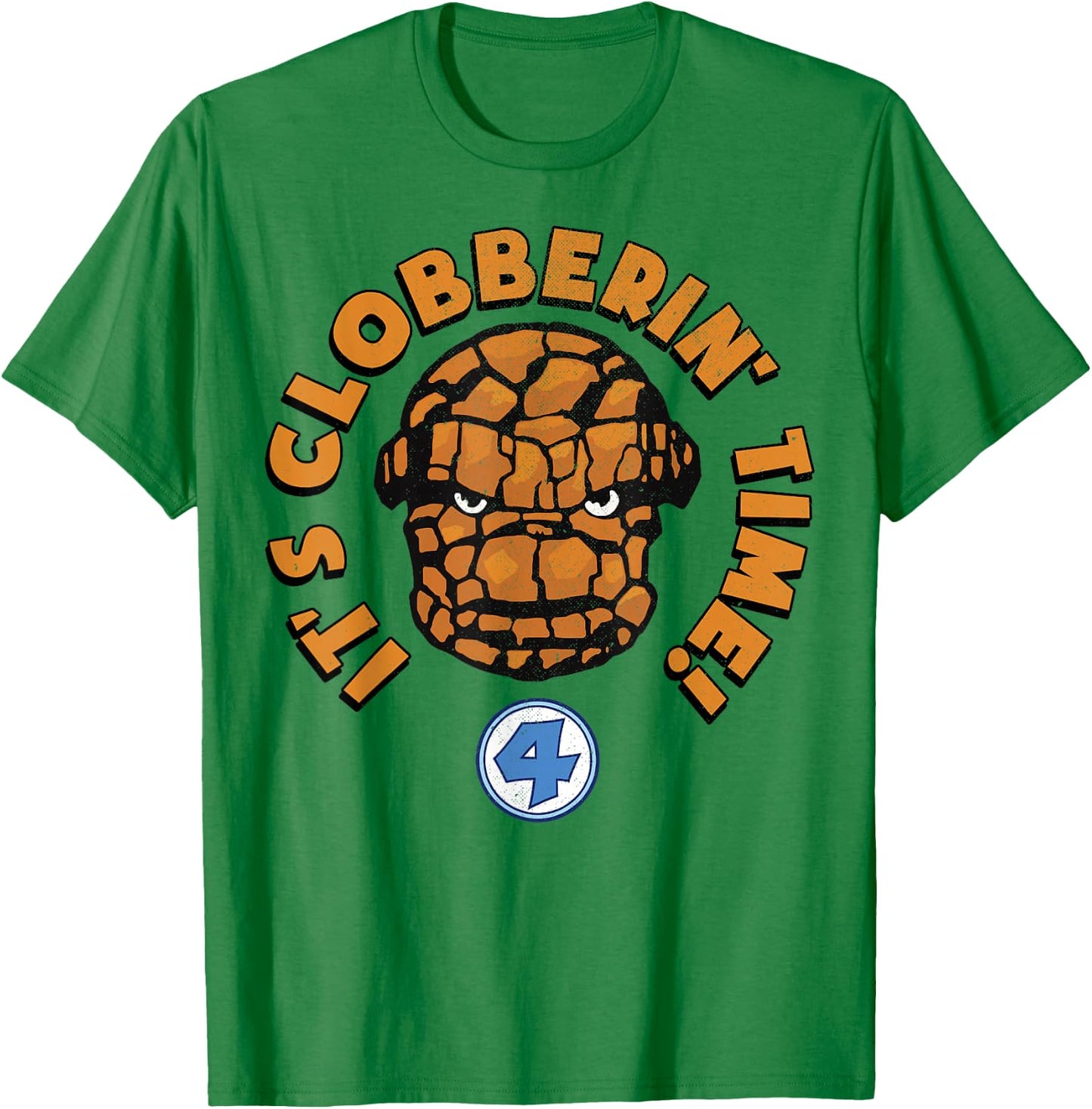 Marvel Fantastic Four The Thing Clobberin' Time Big Face T-Shirt - T-Shirt | Irish Green