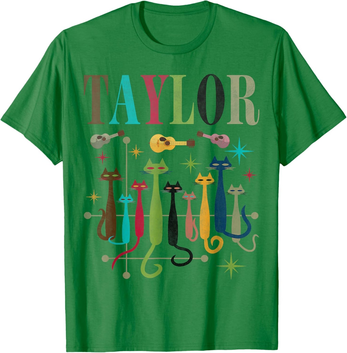 Retro Taylor Vintage Mid-Century Look Taylor Cats 50s 60s T-Shirt - T-Shirt | Irish Green