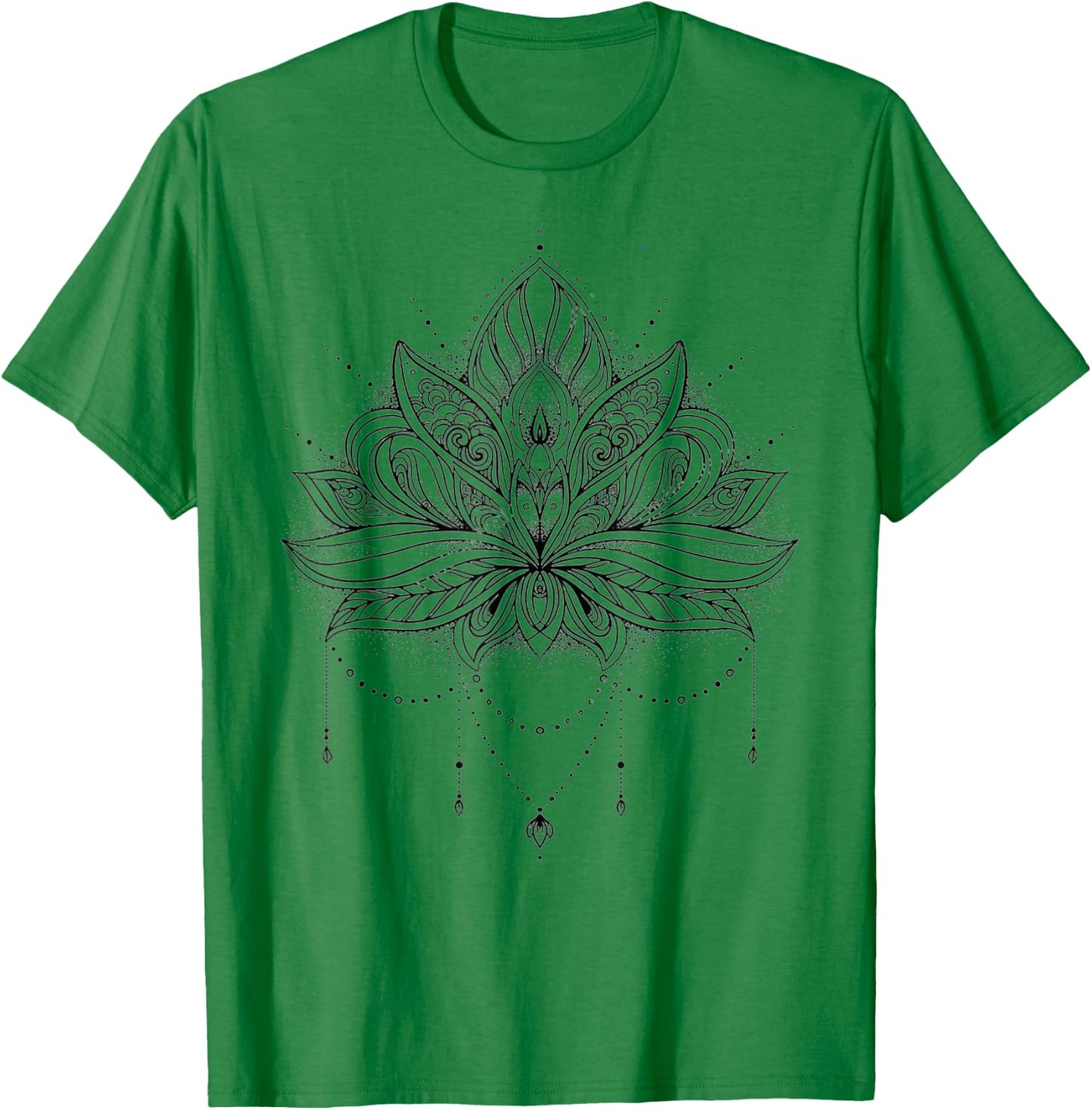 Sacred Geometry Meditation Positivity Love Mandala Lotus T-Shirt - T-Shirt | Irish Green