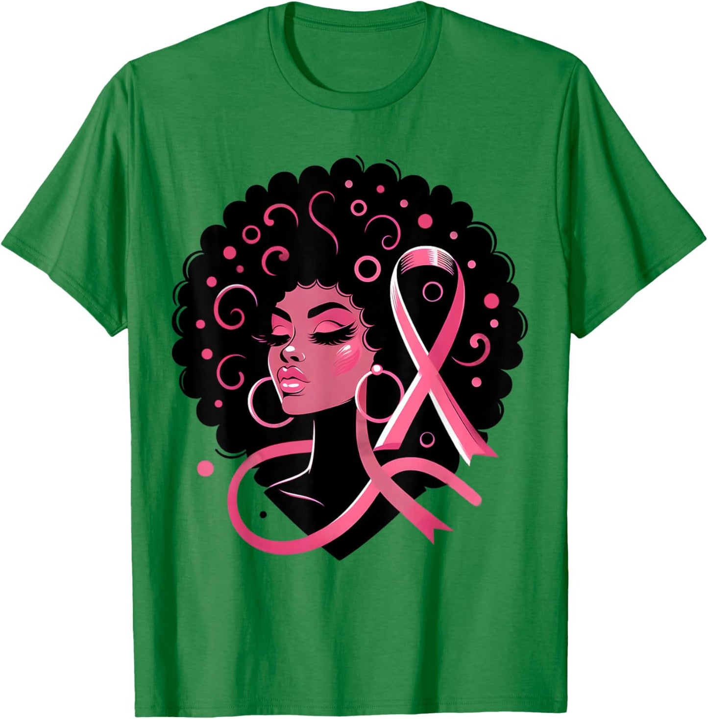 Breast Cancer Black African American Women Support Pink T-Shirt - T-Shirt | Irish Green