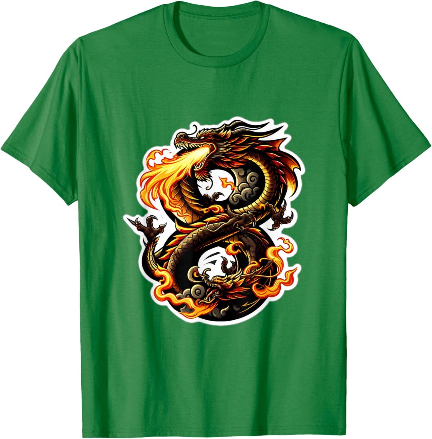 Turning 8 Years Old Dragon Birthday Party 8th Bday Boy, Girl T-Shirt - T-Shirt | Irish Green