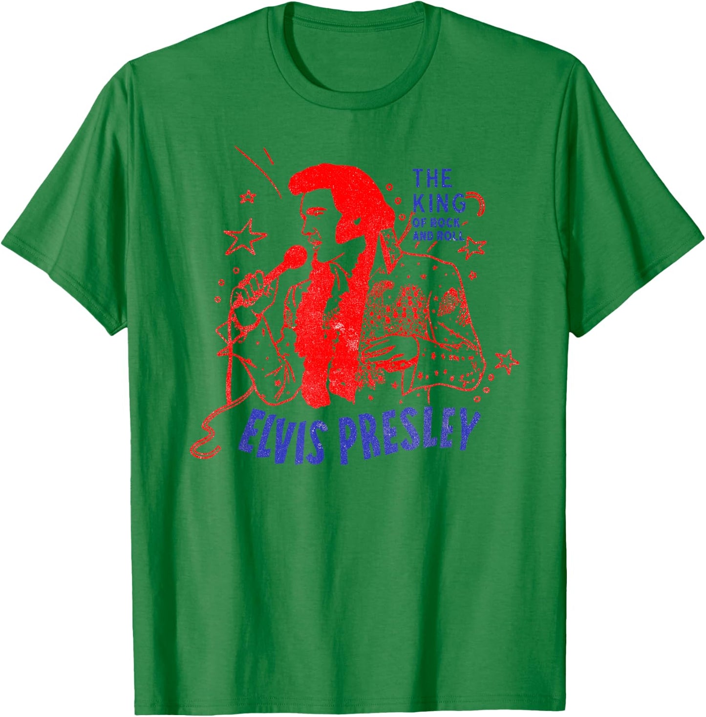 Elvis Presley Official King of Rock and Roll T-Shirt - T-Shirt | Irish Green