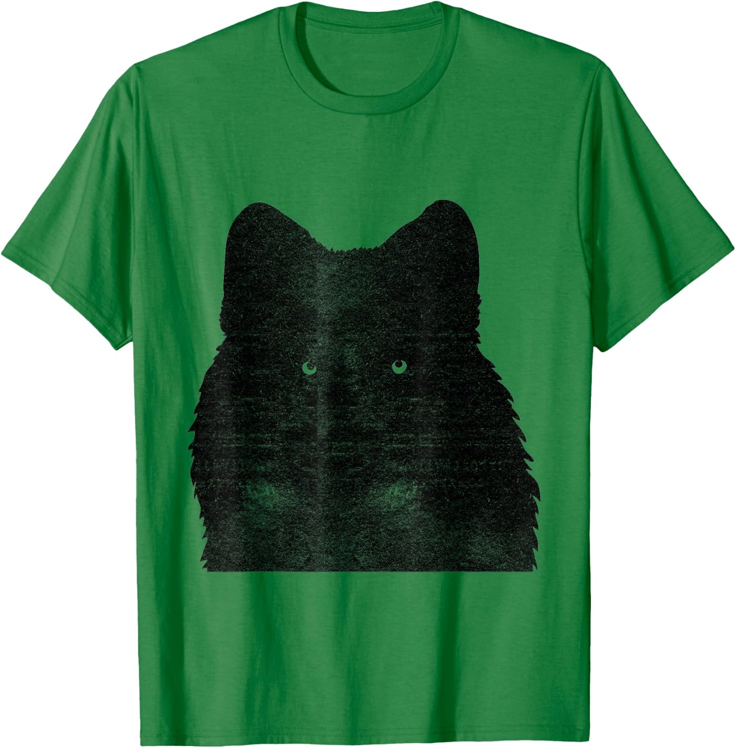 Awesome Black Wolf Face T-Shirt - T-Shirt | Irish Green