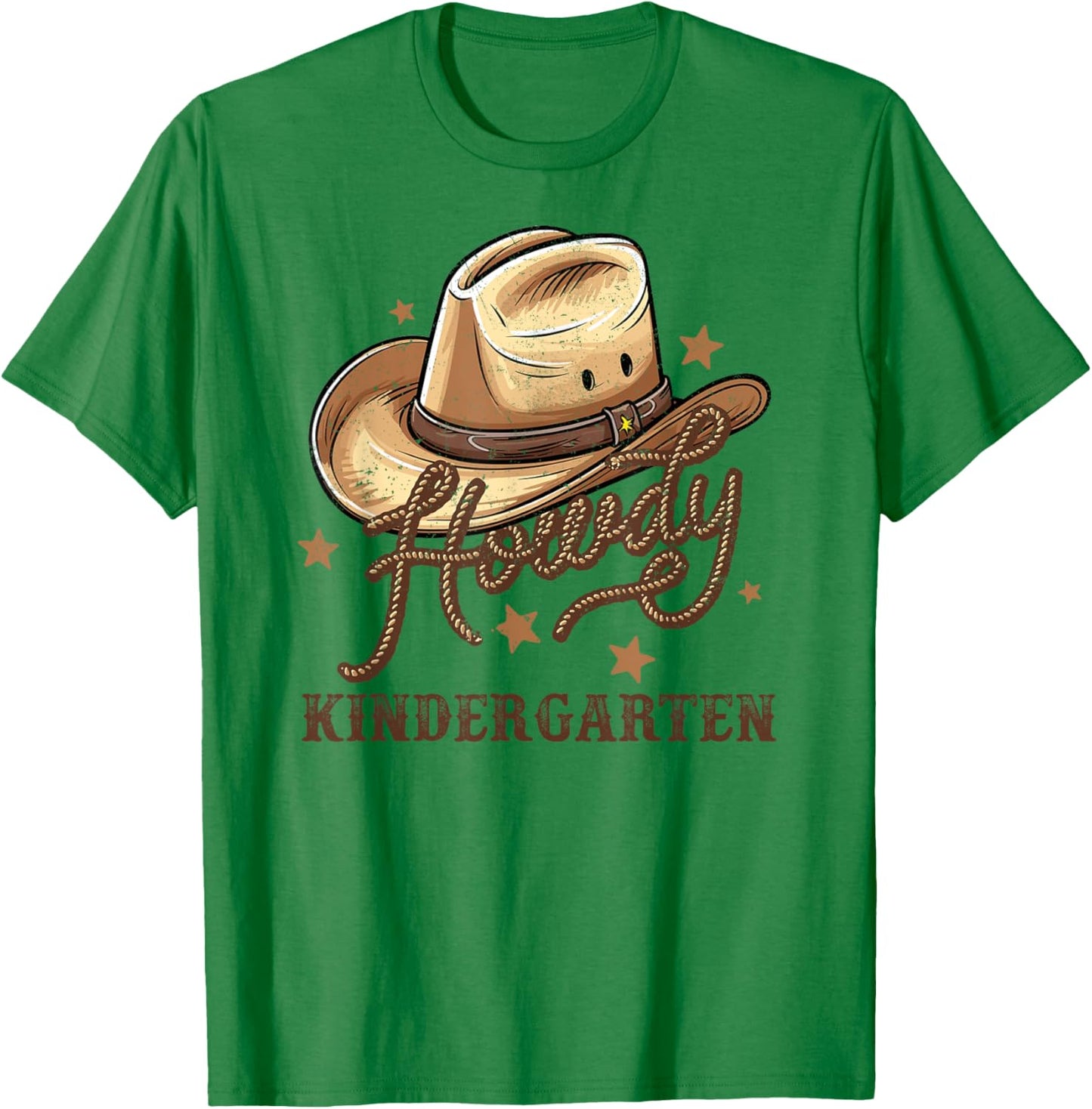 Kindergarten Teacher Rodeo Cowboy Western Howdy Kindergarten T-Shirt - T-Shirt | Irish Green